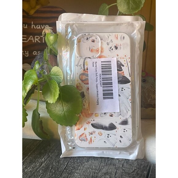 Blurred Skull, Pumpkin Head, Magic Hat Clear Phone Case Compatible w/ iPhone 13 - Picture 2 of 7